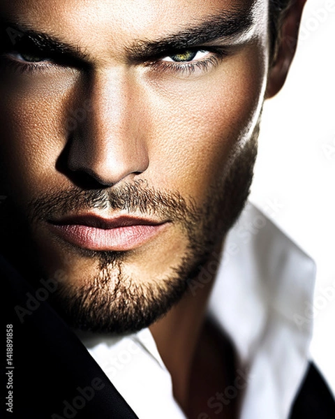 Obraz Close-up of a smiling business man, a handsome business tough guy