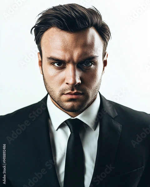 Obraz Close-up of a smiling business man, a handsome business tough guy