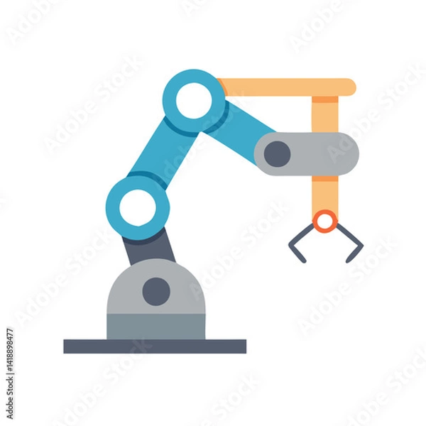 Obraz Industrial Robotic Arm Automation Vector Illustration On Black