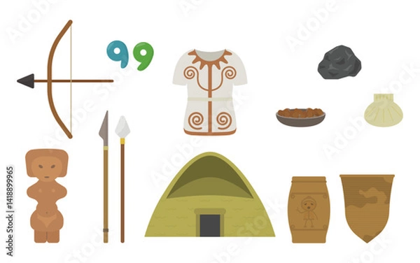 Obraz 縄文時代　イラストセット