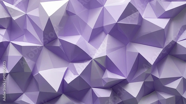 Fototapeta  Amethyst Shard Symphony: A Low-Poly Abstract in Soft Lavender and Violet Hues with Subtle Light Variations