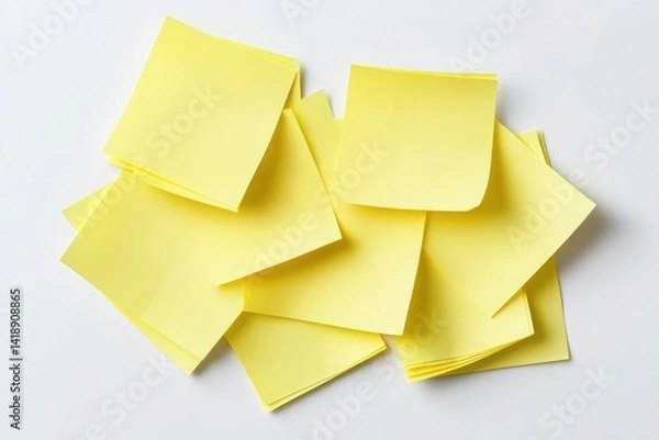 Obraz yellow sticky post it notes isolated on white background