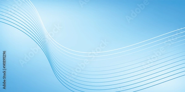 Obraz Abstract blue gradient background with shining lines waves. Minimalist background for banner, poster, cover, brochure, flyer, website vector illustration eps10