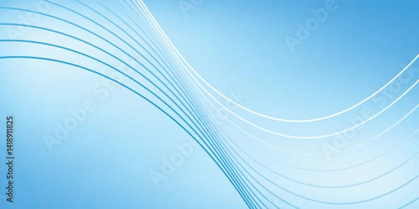 Obraz Abstract blue gradient background with shining lines waves. Minimalist background for banner, poster, cover, brochure, flyer, website vector illustration eps10