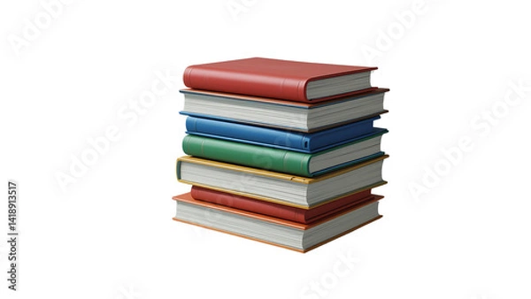 Fototapeta Stacked books colorful education knowledge learning reading study textbook literature library 100