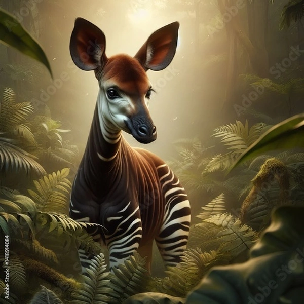 Obraz Okapi Okapia neck and ze