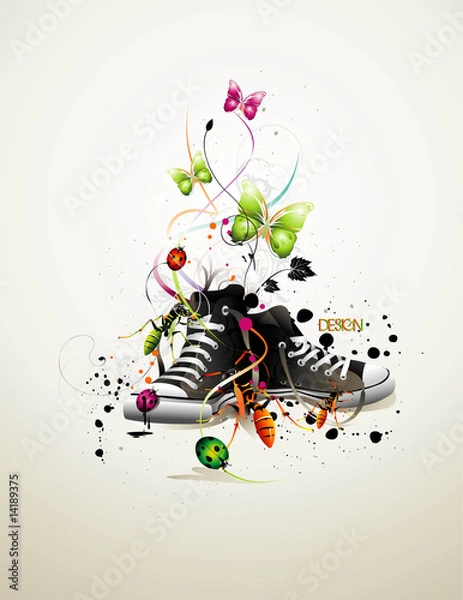 Obraz Kompozycja wektora buta