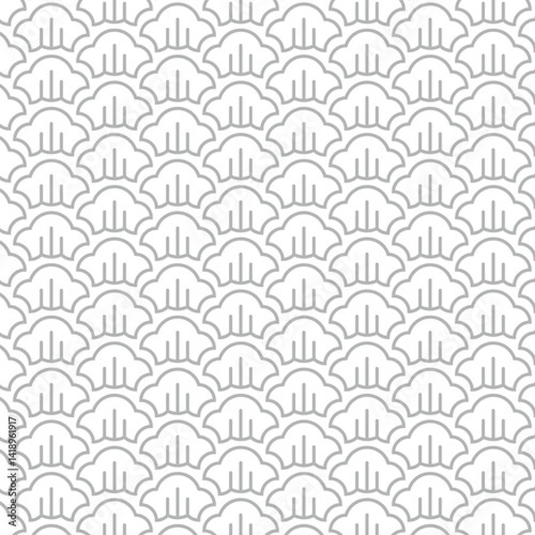 Fototapeta Pattern background with pearl shell shapes