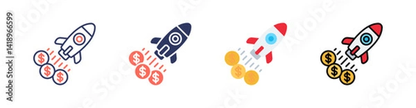 Obraz Startup Business Multi Style Icon Set Vector 