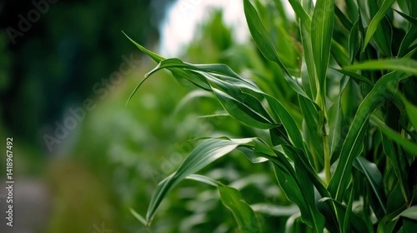 Obraz Corn tree growing up in farm for agriculture.