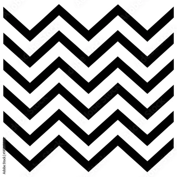Fototapeta zigzag chevron lines pattern isolated on white background 