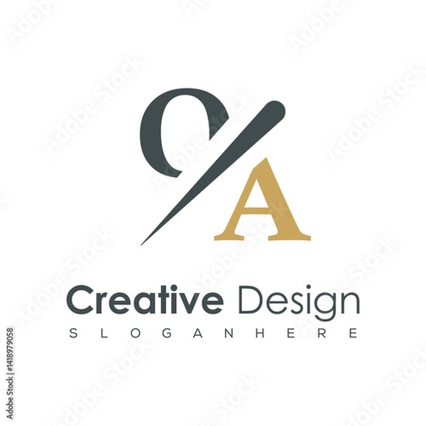 Fototapeta initial monogram logo with creative design.
