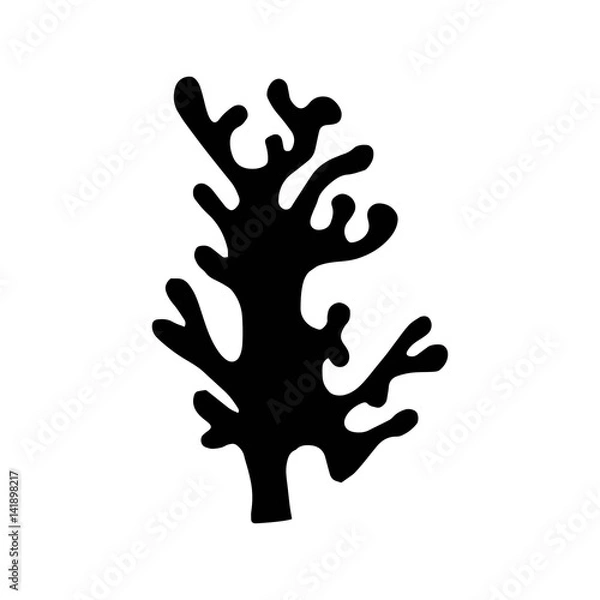 Fototapeta Sea corals silhouette vector