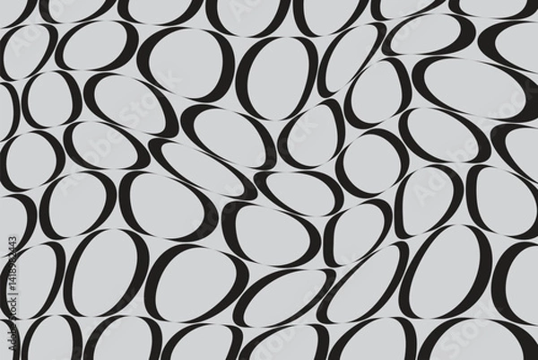 Obraz black ash color simple round circle creative geometric wavy pattern abstract geometric pattern with ovals