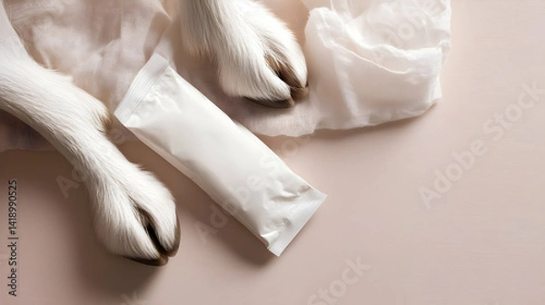 Fototapeta mockup white packaging milk with goat