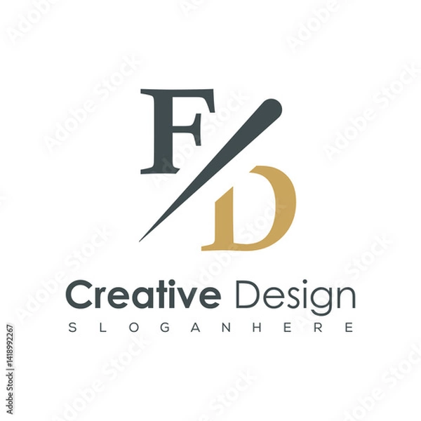 Fototapeta initial monogram logo with creative design.