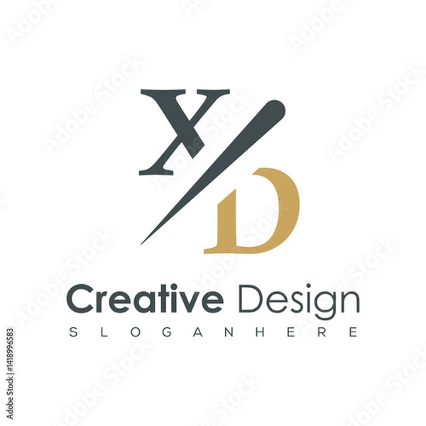 Fototapeta initial monogram logo with creative design.