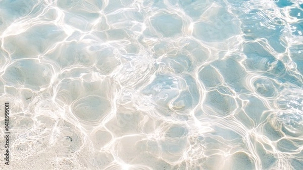 Obraz Sunlight through shallow ocean water, beach background