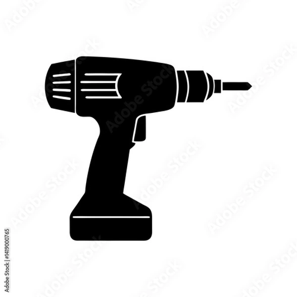 Obraz Drill Silhouette vector illustration