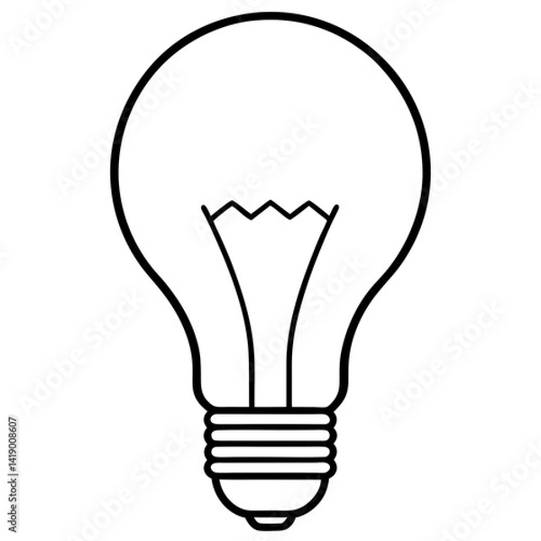 Fototapeta light bulb line art vector illustration
