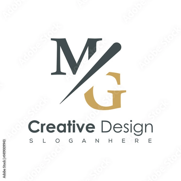 Fototapeta initial monogram logo with creative design.