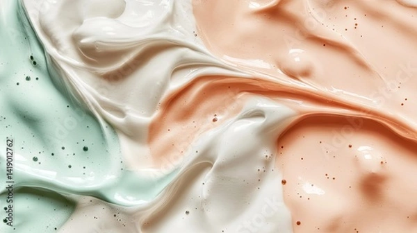 Obraz A close-up view of three different cosmetic textures.