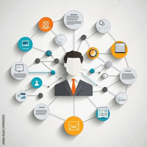 Fototapeta Team hierarchy infographic business environment graphic visual representation professional setting overview of structure