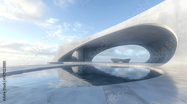 Fototapeta Captivating Architectural Perspectives Innovative Geometric Designs and Striking Visuals Showcasing the Unique and Influential Qualities of Modern Architecture