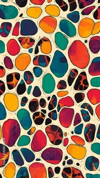 Fototapeta Vibrant Cellular Inspired Abstract Mosaic Texture