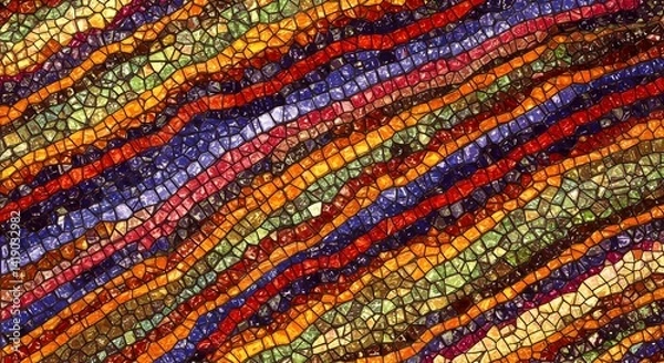 Fototapeta A mesmerizing mosaic of vibrant colors and intricate patterns creates an artful texture