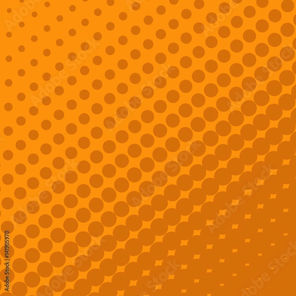 Obraz Halftone Dots on orange Background.