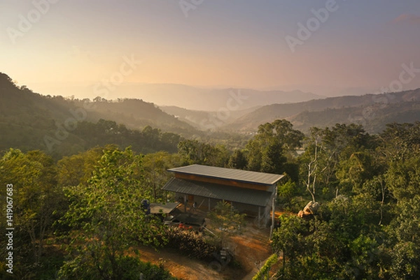Obraz Mountain view with morning light
