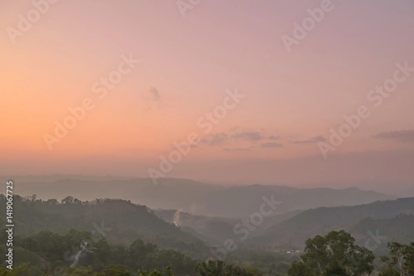 Obraz Mountain view with morning light