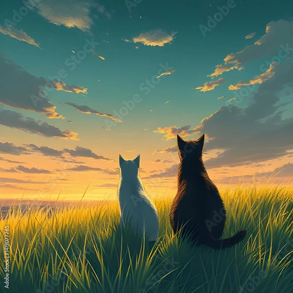 Obraz cat on the meadow