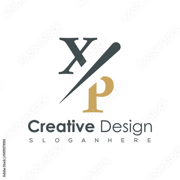 Fototapeta initial monogram logo with creative design.