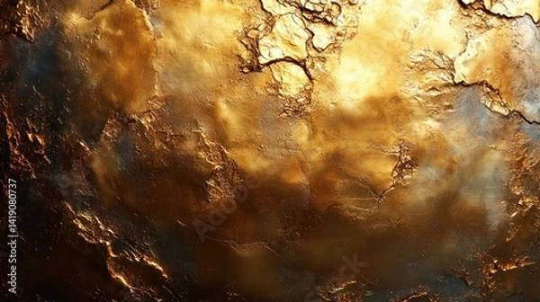 Obraz Luxurious Gold Metallic Texture Abstract Background with Soft Brushstrokes and Warm Light