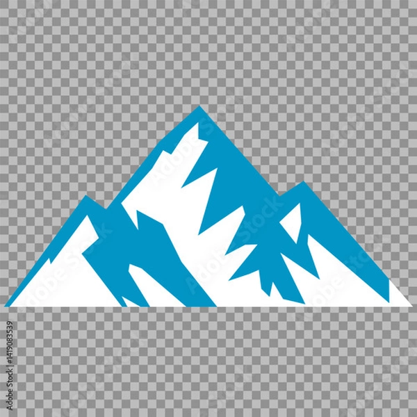 Fototapeta Vector set mountains icons outline vector. Mountain pick icon set collection vector design. Minimalist mountain silhouette vector set for graphic design projects. Mountain silhouette design 