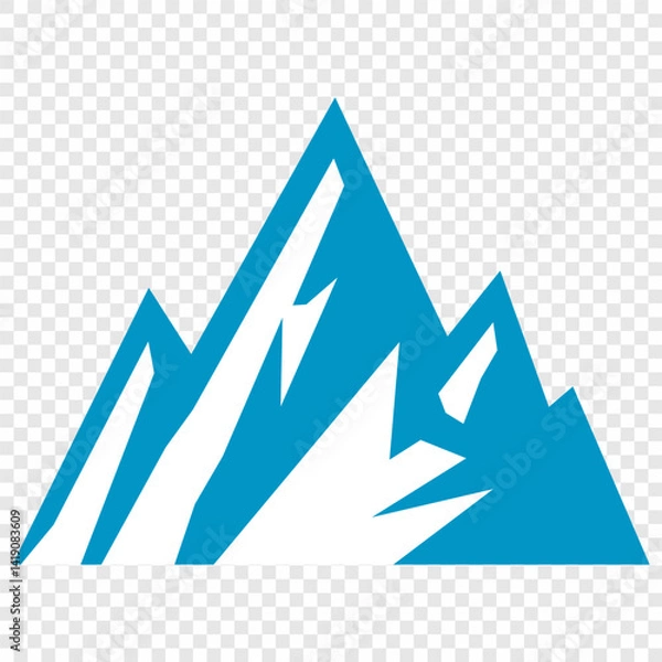 Fototapeta Vector set mountains icons outline vector. Mountain pick icon set collection vector design. Minimalist mountain silhouette vector set for graphic design projects. Mountain silhouette design 