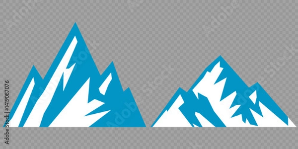 Fototapeta Vector set mountains icons outline vector. Mountain pick icon set collection vector design. Minimalist mountain silhouette vector set for graphic design projects. Mountain silhouette design 