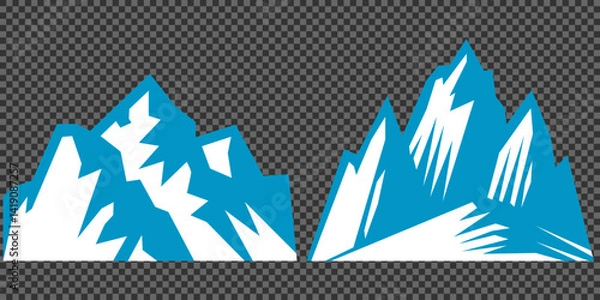 Fototapeta Vector set mountains icons outline vector. Mountain pick icon set collection vector design. Minimalist mountain silhouette vector set for graphic design projects. Mountain silhouette design 