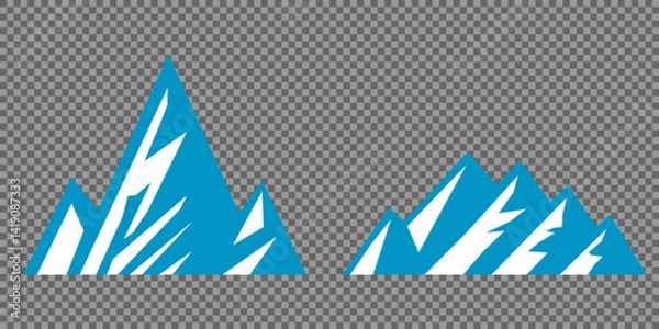 Fototapeta Vector set mountains icons outline vector. Mountain pick icon set collection vector design. Minimalist mountain silhouette vector set for graphic design projects. Mountain silhouette design 