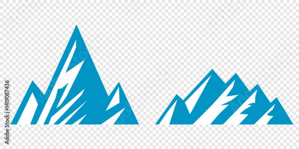 Fototapeta Vector set mountains icons outline vector. Mountain pick icon set collection vector design. Minimalist mountain silhouette vector set for graphic design projects. Mountain silhouette design 