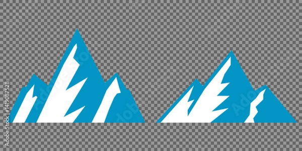 Fototapeta Vector set mountains icons outline vector. Mountain pick icon set collection vector design. Minimalist mountain silhouette vector set for graphic design projects. Mountain silhouette design 