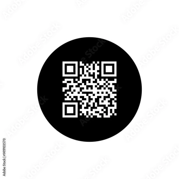 Fototapeta Sample Qr code isolated on transparent background.