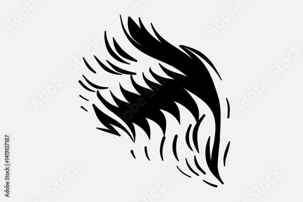Fototapeta Outline Flame Hand Drawn Vector Image