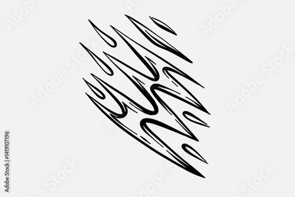 Fototapeta Outline Flame Hand Drawn Vector Image