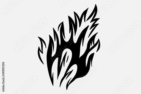 Fototapeta Outline Flame Hand Drawn Vector Image