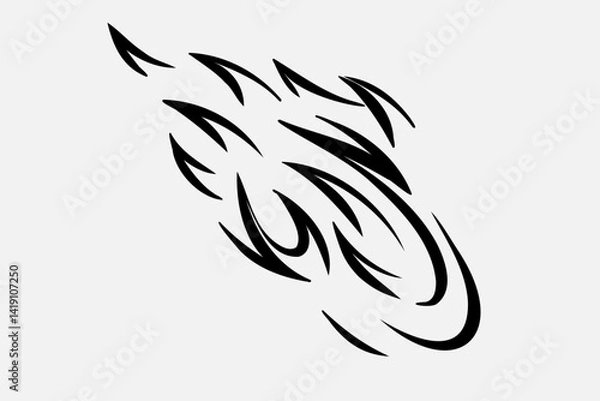 Fototapeta Outline Flame Hand Drawn Vector Image