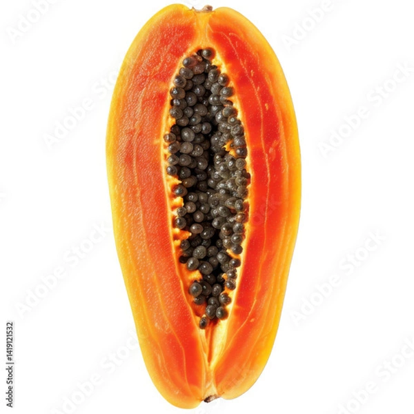 Fototapeta Fresh papaya harvesting tropical farm food documentation lush environment close-up view healthy eating concept