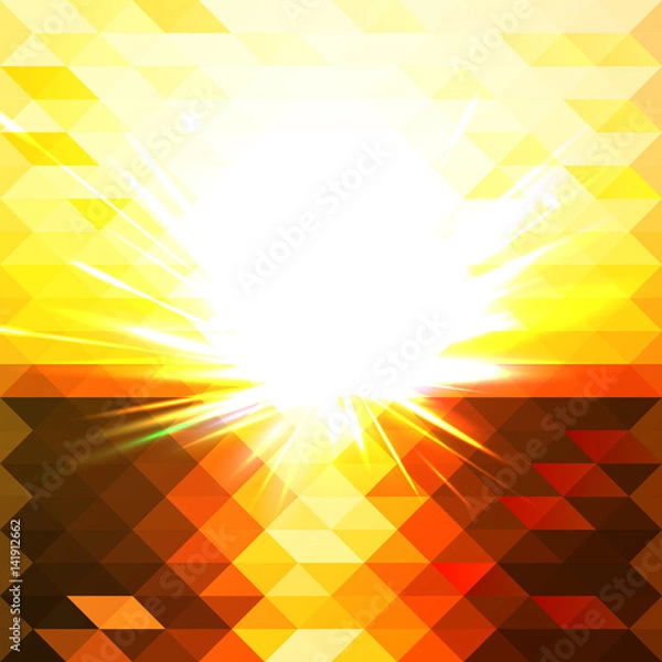 Obraz sunset abstract mosaic background. light flash. vector illustration